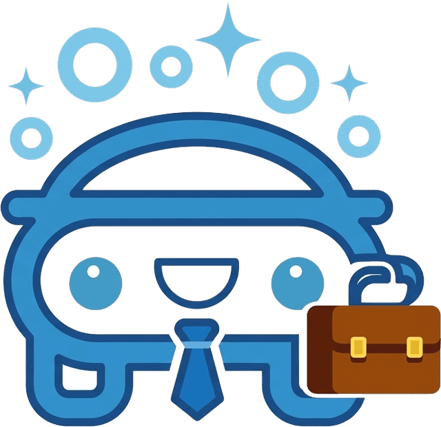 QuickWash business car with briefcase