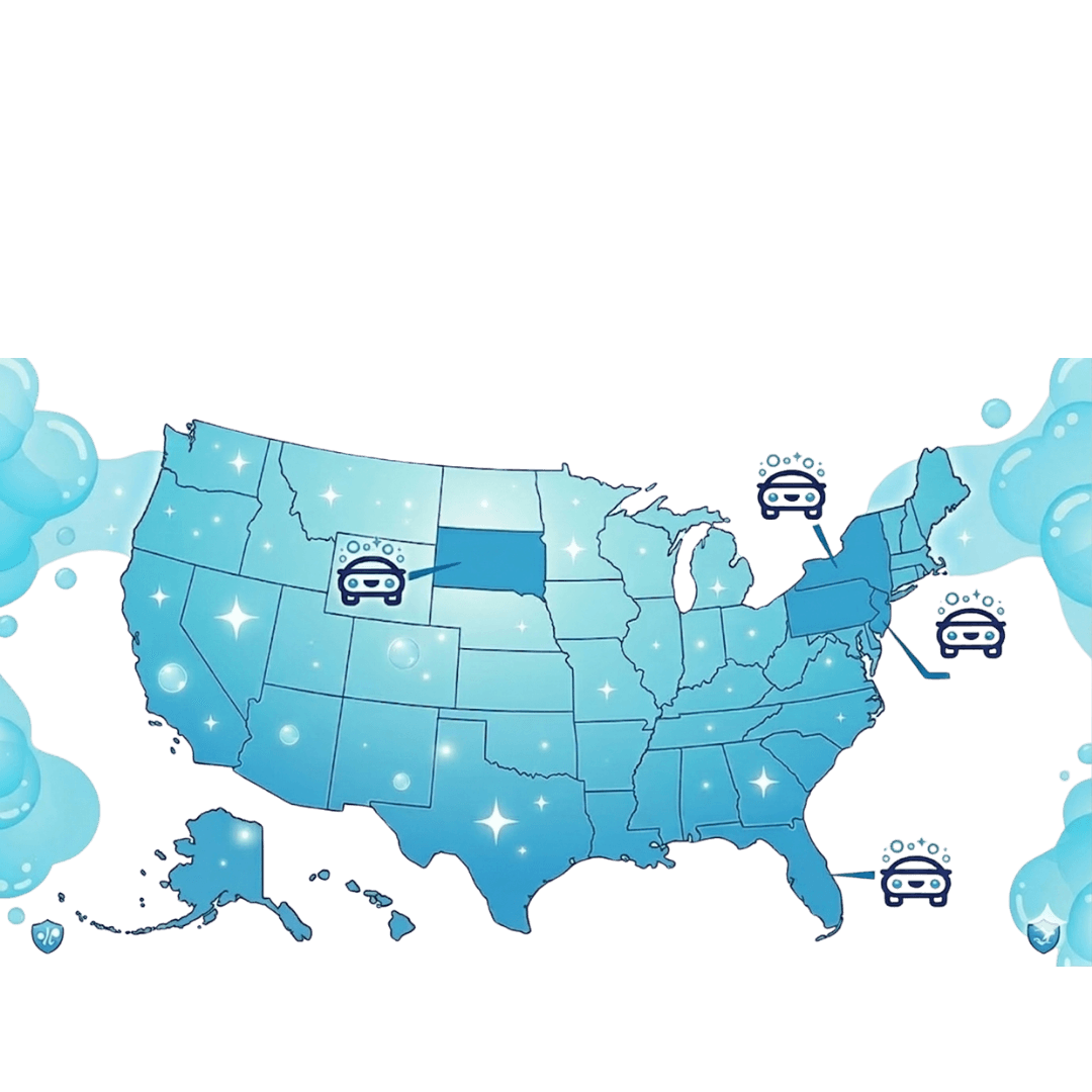 QuickWash mobile detailing service areas across New Jersey and the US