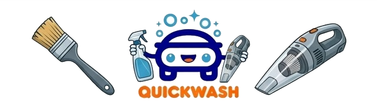 QuickWash detailer tools — car and vacuum
